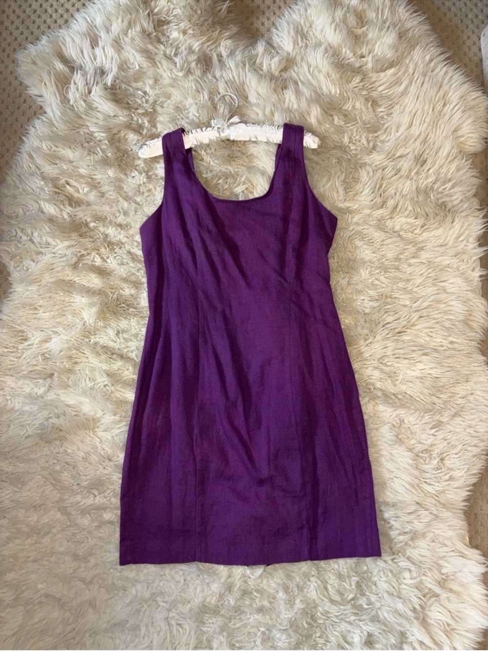 The Limited Size 8 Purple Solid Sheath Dress Scoop Neck Sleeveless
